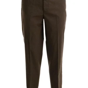 Pantaloni in lana di colore marrone