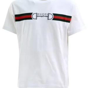 T-shirt in Jersey di Cotone con Ricamo