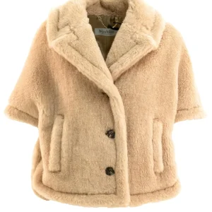 Cappa Teddy in alpaca e cashmere di colore beige