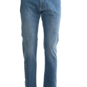 Jeans in denim di colore blu