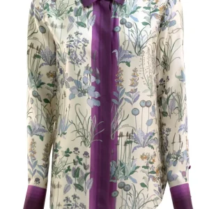 Camicia in Twill di Seta Stampato