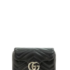 Mini borsa GG Marmont in pelle di colore nero