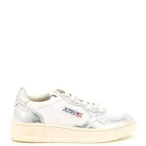 Sneakers basse bianche e argento