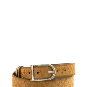 Cintura reversibile in suede GG color marrone