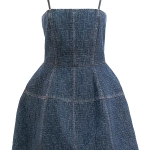 Abito in denim FF blu scuro