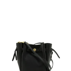 Borsa Romy in pelle martellata di colore nero