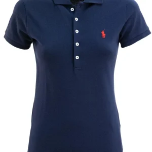 Polo in cotone stretch color blu