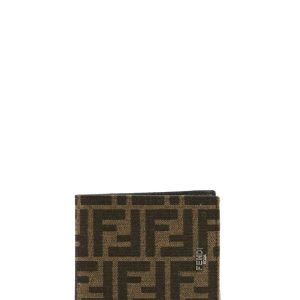 Portafoglio in tessuto FF color marrone