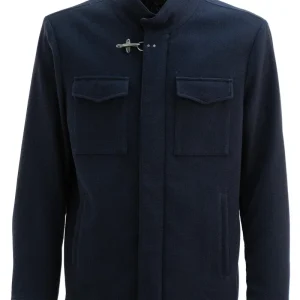 Field JacketTravel in lana e cotone stretch di colore blu