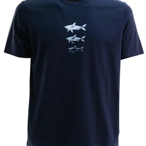 T-shirt in jersey di cotone di colore blu