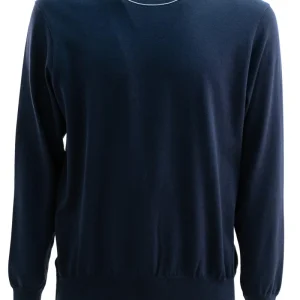 Pullover in cotone di colore blu