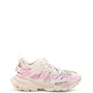 Sneakers Track in poliuretano e poliestere beige