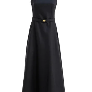 Abito in lana Check color blu