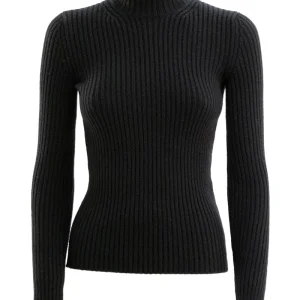 Pullover Aral in lana e cachemire a coste di colore nero