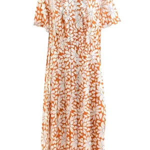 Abito in viscosa con stampa floreale multicolore