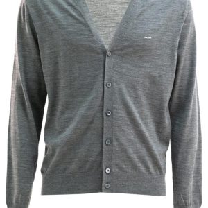 Cardigan in lana vergine di colore grigio