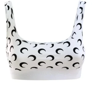 Reggiseno sportivo in jersey elasticizzato di colore bianco