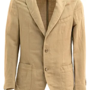 Abito in lino e cotone di colore beige