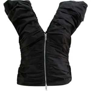 Top in cotone di colore nero