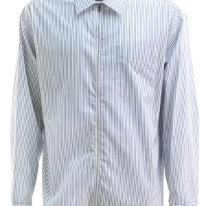 Camicia in popeline a righe di colore bianco e blu
