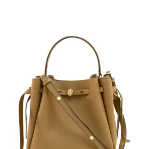 Borsa Romy in pelle martellata di colore marrone