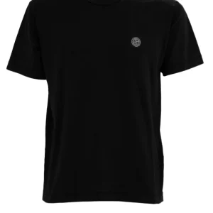 T-shirt nera con patch logo ricamato