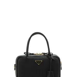 Borsa a mano in pelle di colore nero