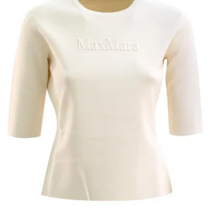 Pullover in jersey color avorio