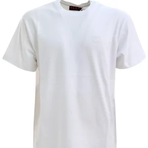 T-shirt in jersey di cotone di colore bianco