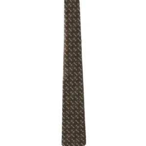 Cravatta in seta jacquard con Morsetto di colore marone