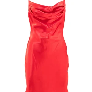 Abito corto in jersey interlock di colore rosa