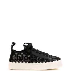 Sneakers low-top in pizzo color nero