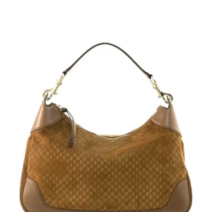 Borsa Gucci B in suede di colore marrone