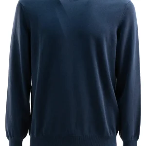 Pullover in cotone di colore blu