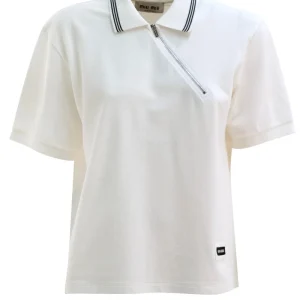 Polo in piquet di cotone di colore bianco