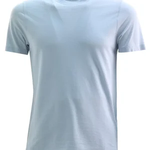 T-shirt in cotone di colore azzurro