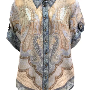 Camicia a Maniche Corte Wanderlust in Seta