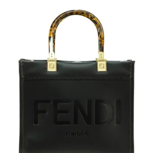 Borsa shopper Sunshine  piccola in pellecon stampa logo centrale