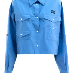 Camicia in cotone di colore azzurro