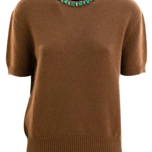 Pullover in in lana e cashmere di colore marrone