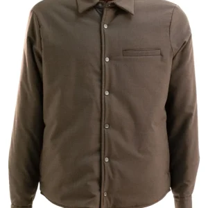 Overshirt in lana di colore marrone
