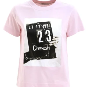 T-shirt in cotone di colore rosa