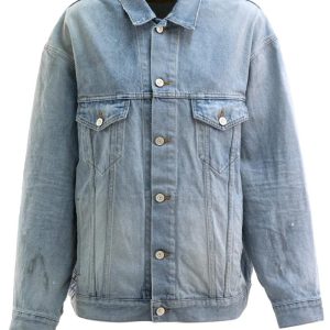 Giacca in denim di cotone di colore azzurro