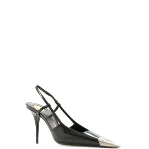 Slingback Jeanne in pelle lucida di colore nero