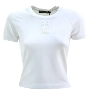 T-shirt in cotone di colore bianco
