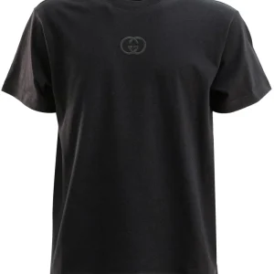 T-shirt in jersey di cotone di colore nero