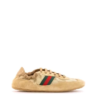 Sneakers Gucci Shift in suede e tessuto GG beige chiaro
