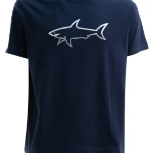 T-shirt in cotone di colore blu