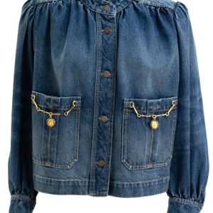 Giacca in denim di colore blu