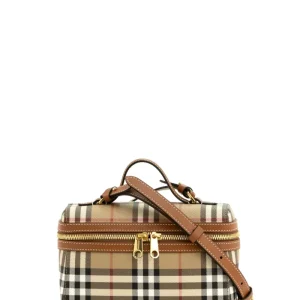 Borsa Vanity Check di colore beige archivio